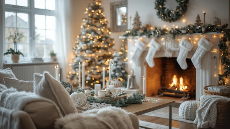 all white Christmas decor