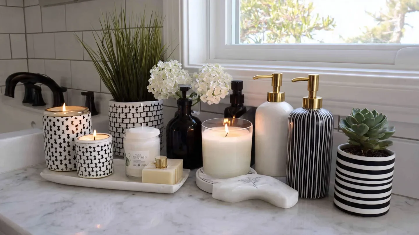 bathroom counter decor