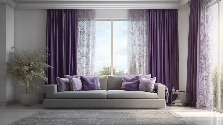 dark purple curtains living room