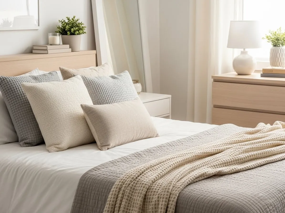 droom refresh with updated throw blanket and pillows creating a cozy stylish new look.