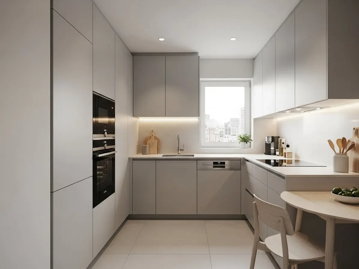 “Compact appliances designed to save space in a small kitchen.”