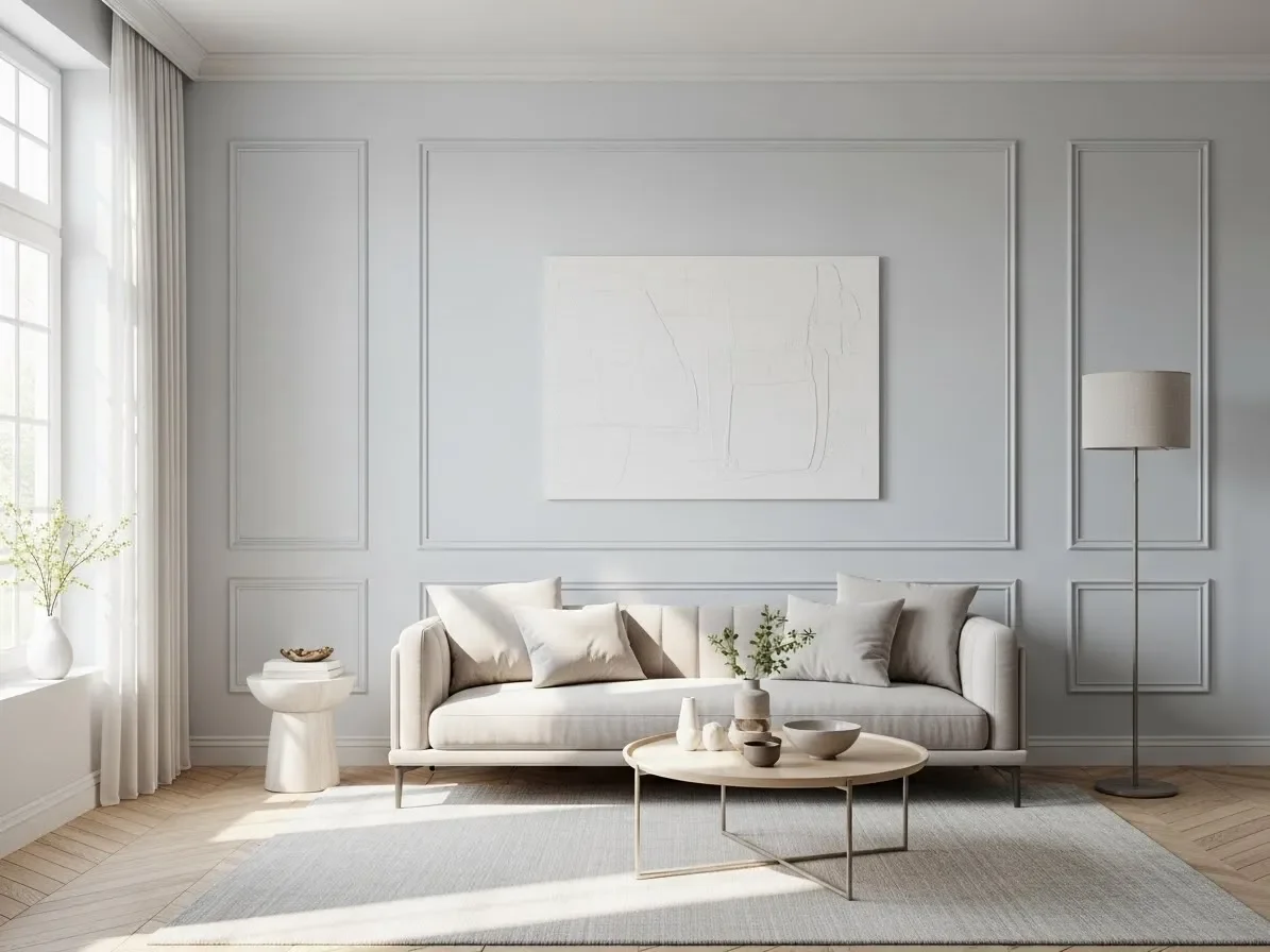 “Minimalist molding accent wall idea that elevates interior design with subtle texture.”