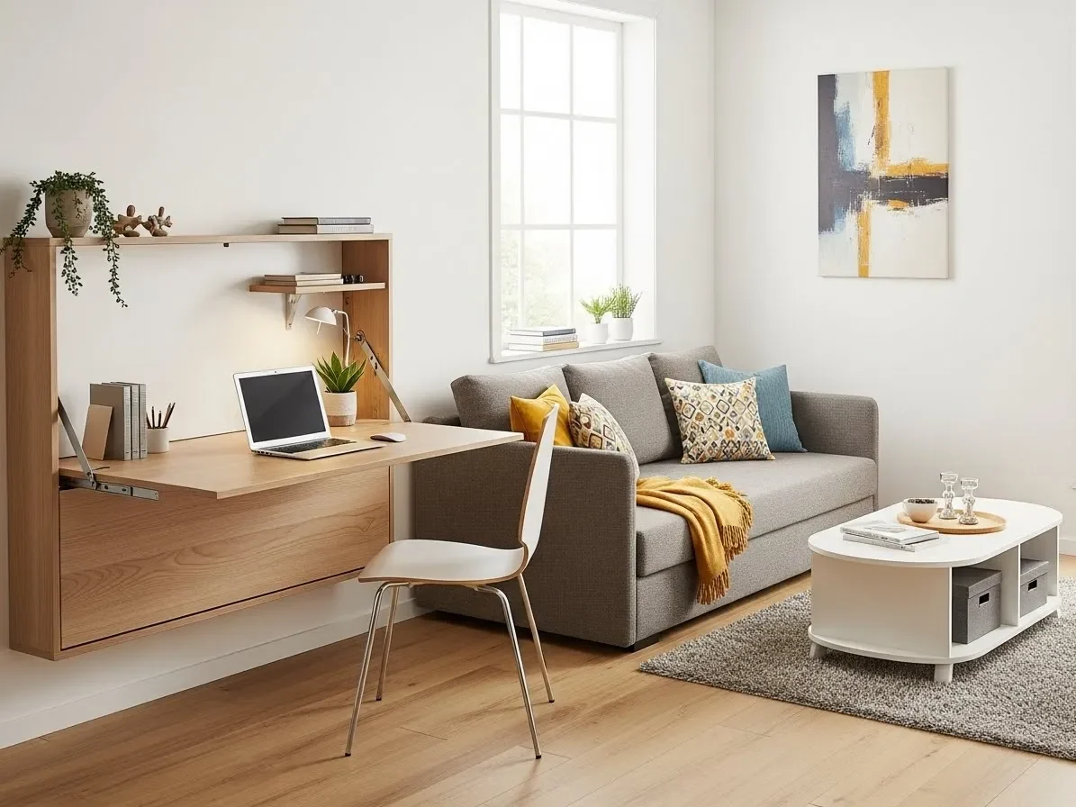 “Multipurpose furniture used in a small apartment.”