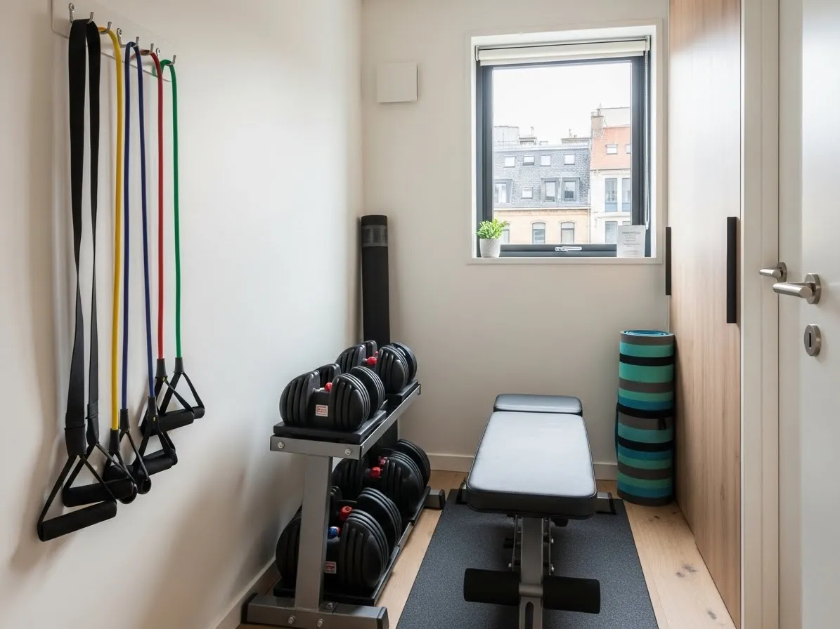 Hidden storage home gym ideas for clean and modern interiors