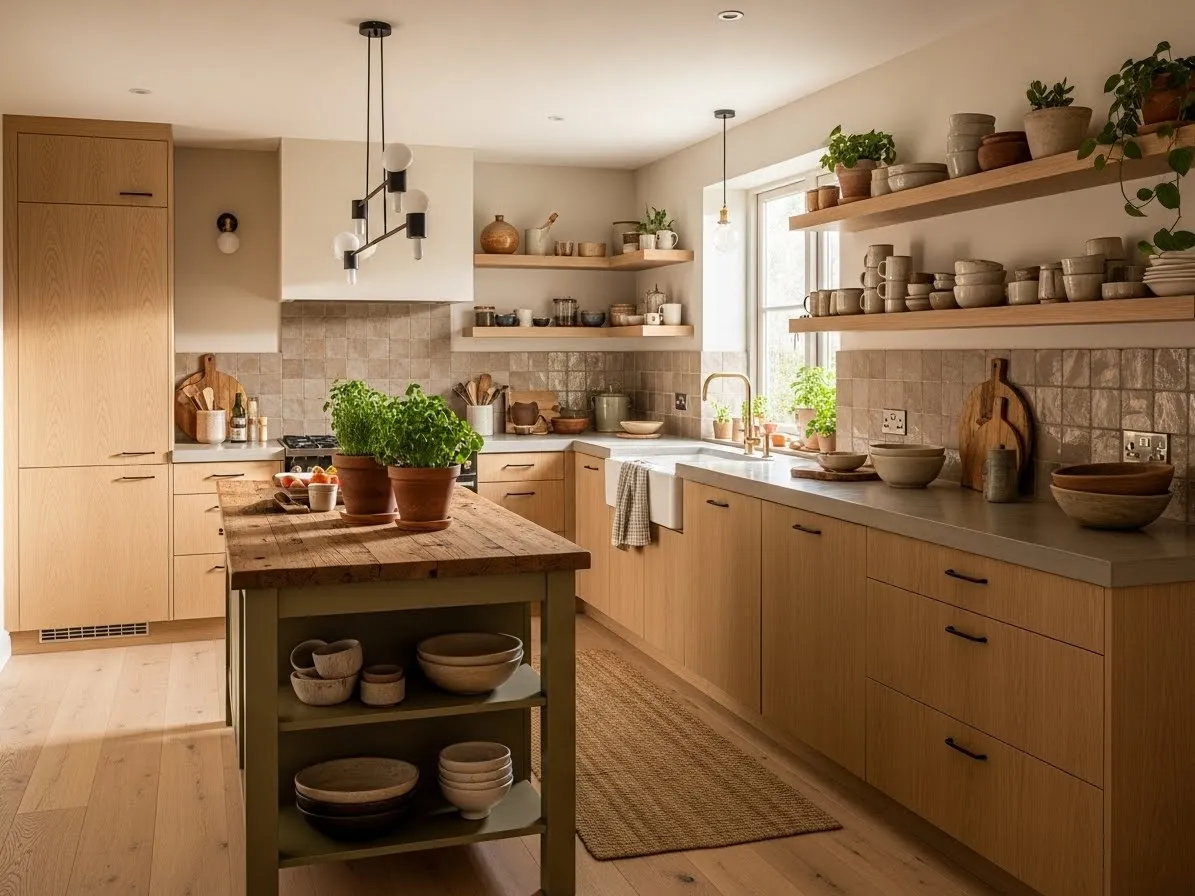Natural wood kitchen cabinets bringing warmth to modern kitchens