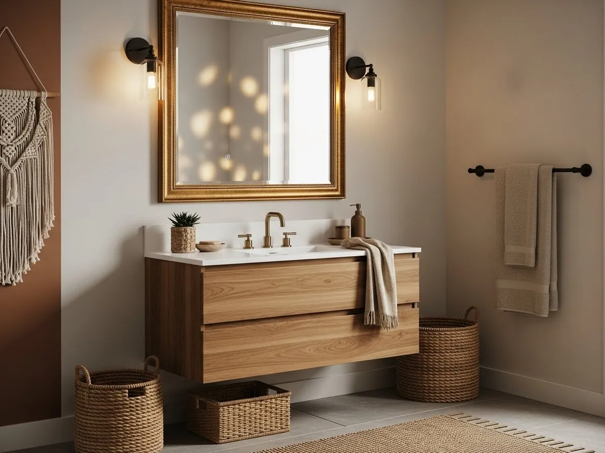 boho-style-bathroom-warm-metallic-accents.