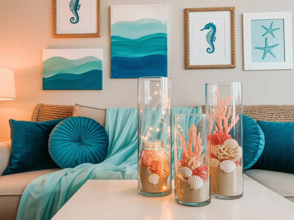 Budget-friendly mermaid home decor with DIY and thrifted ocean-inspired accents