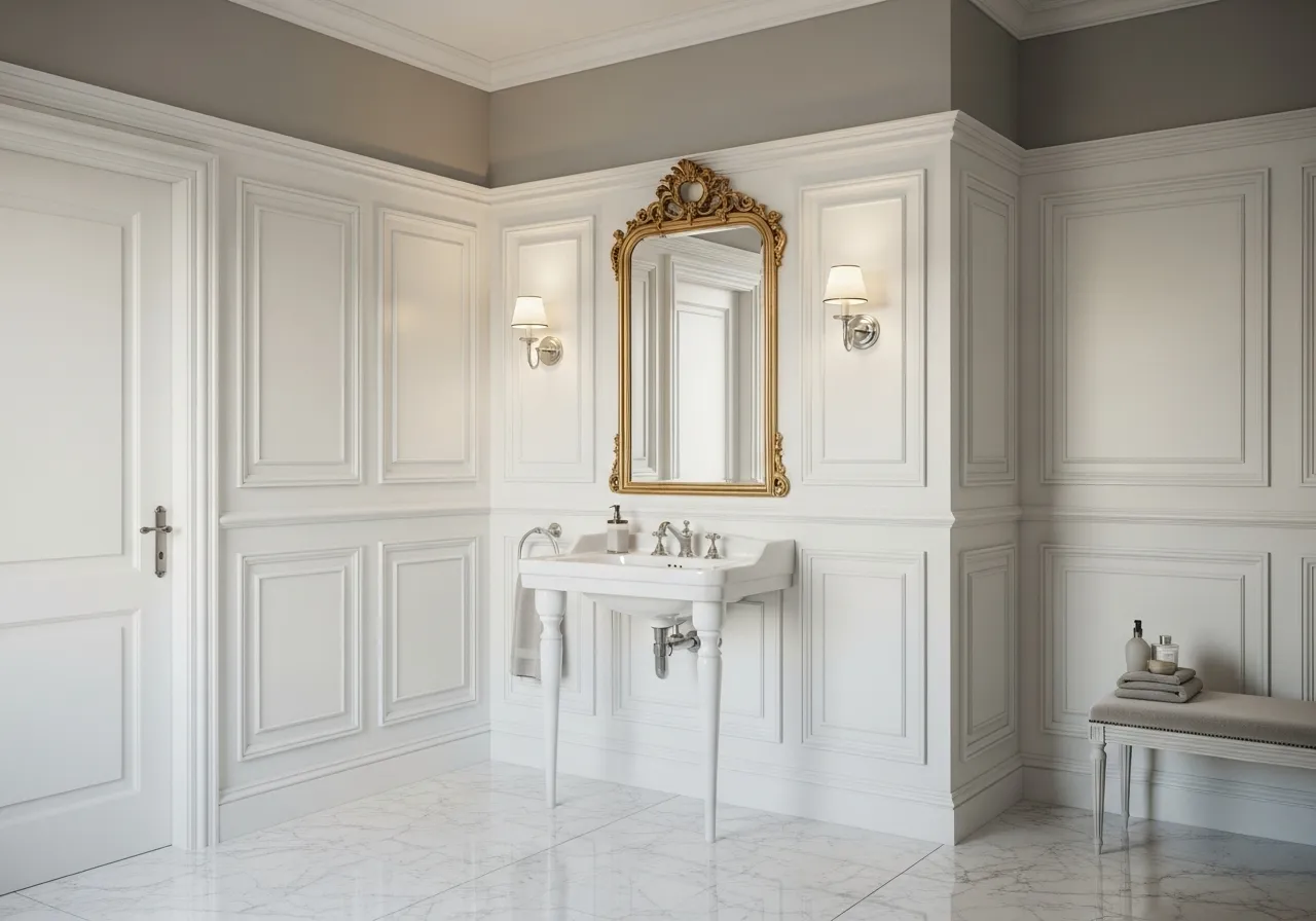 Classic bathroom ideas with wainscoting and wall paneling