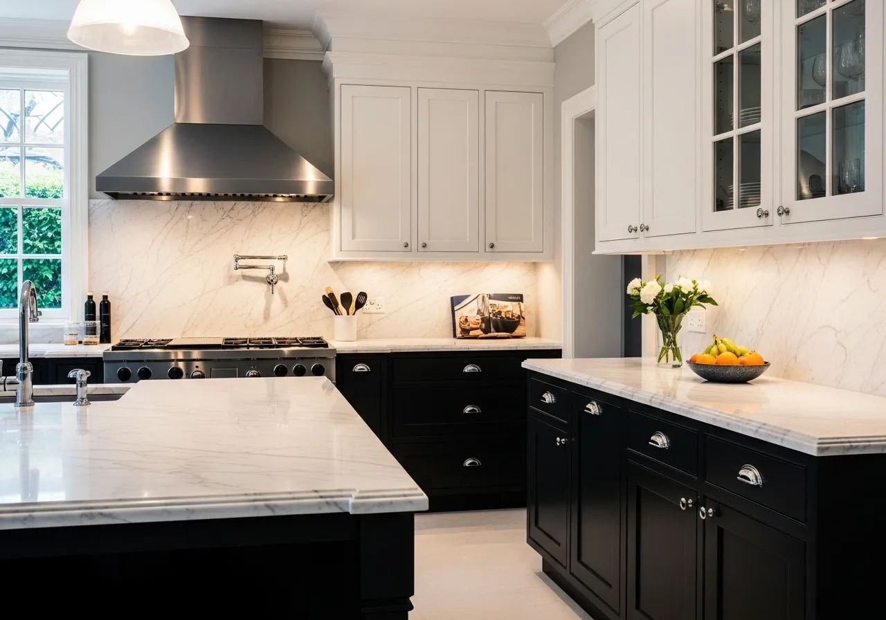 Classic kitchen ideas with black and white color scheme
