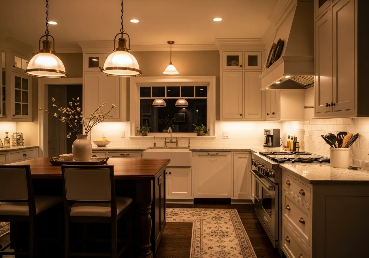 Classic kitchen ideas with vintage pendant lighting fixtures
