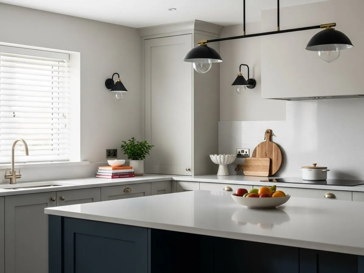 Color pop kitchen in sage or navy for amazing kitchen interior ideas