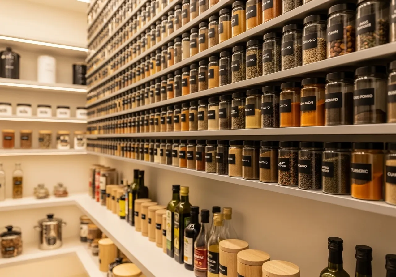 DIY walk-in pantry ideas with built-in spice organization