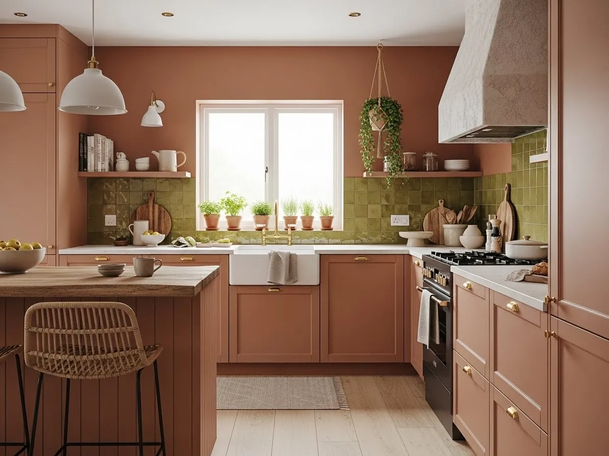 Earthy kitchen color trends for 2026 with warm and natural tones