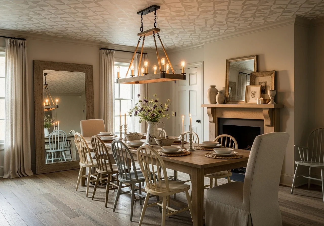 Farmhouse wallpaper ideas for a stylish wallpapered ceiling