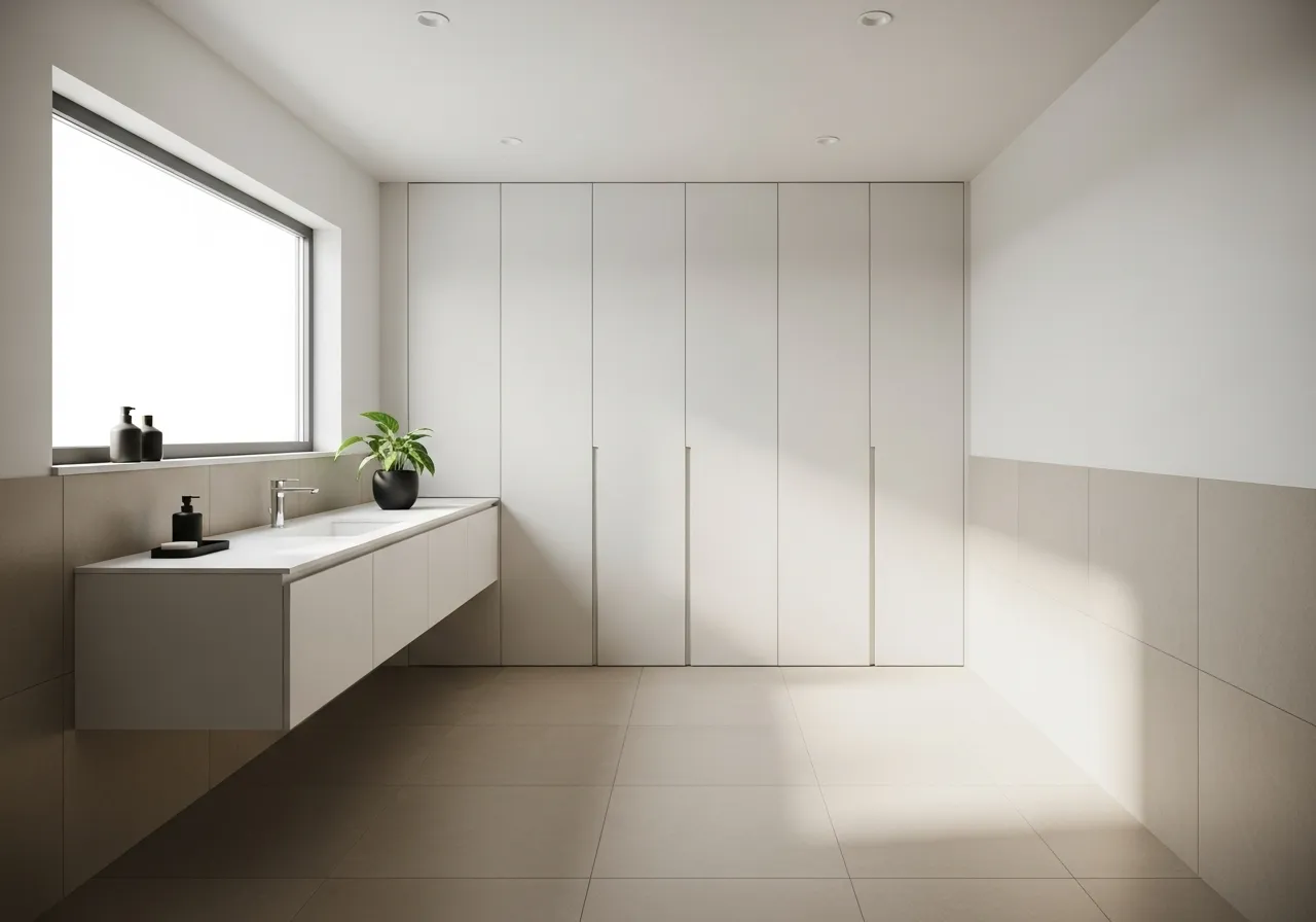 Floating vanity bathroom-remodel-ideas with modern lighting and clean decor