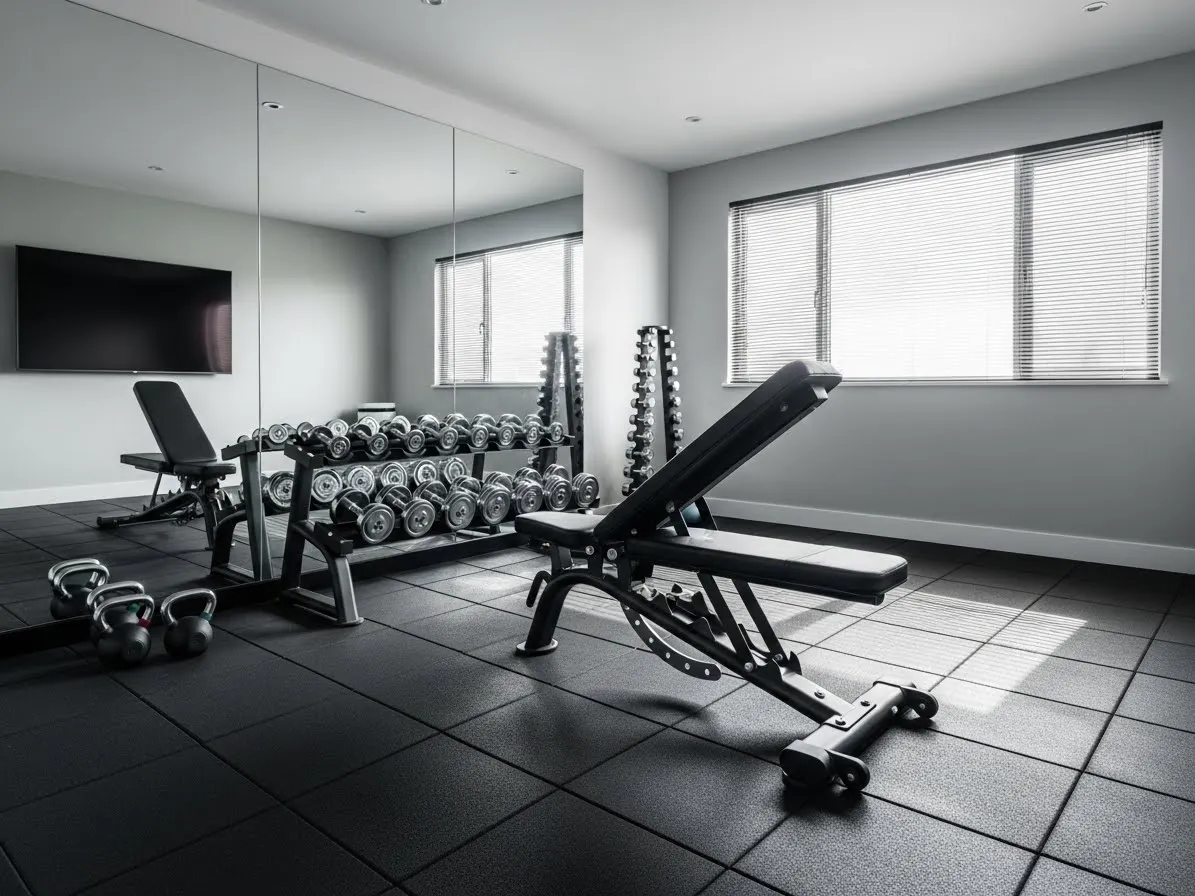 Home gym ideas with rubber flooring for safety and durability