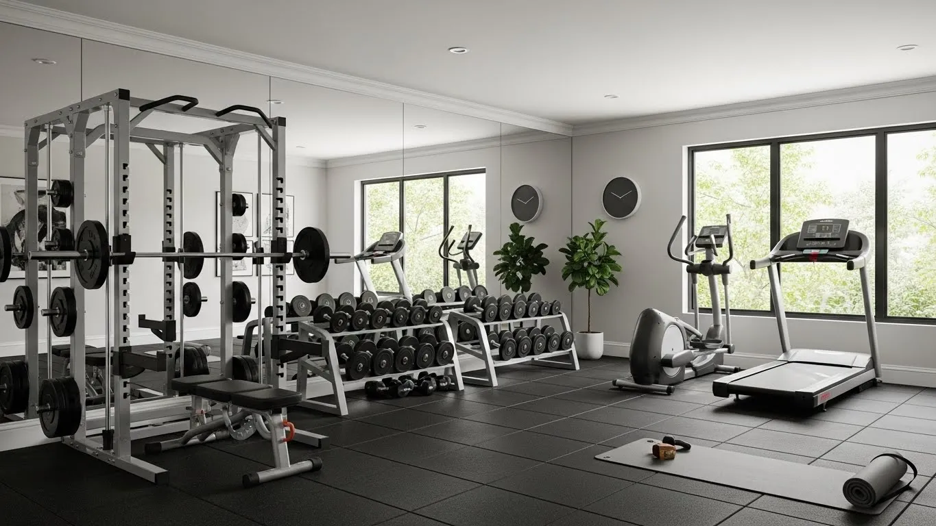 Modern home gym ideas featuring a stylish and functional workout space at home