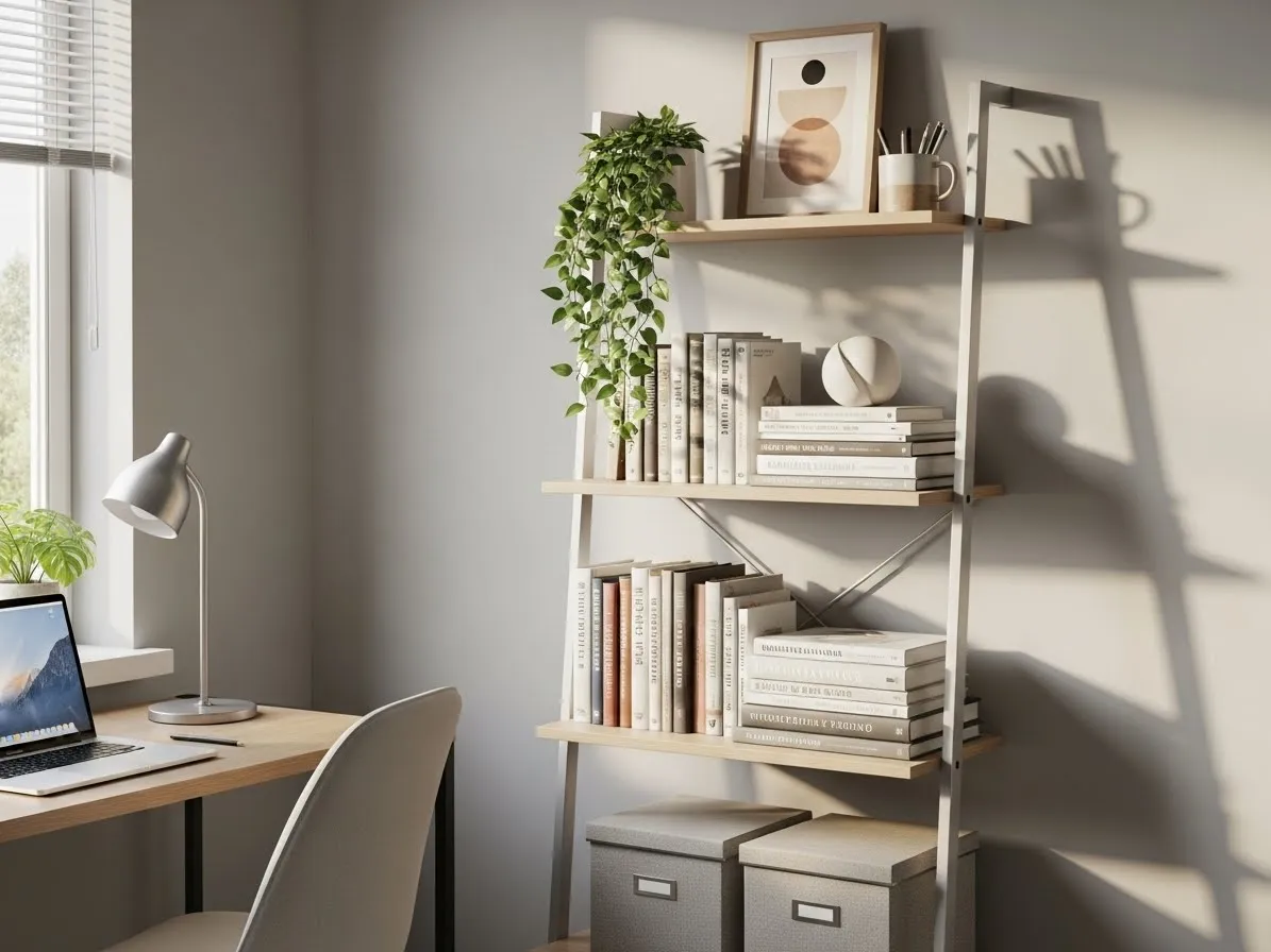 Ladder shelf decor ideas for home office styling