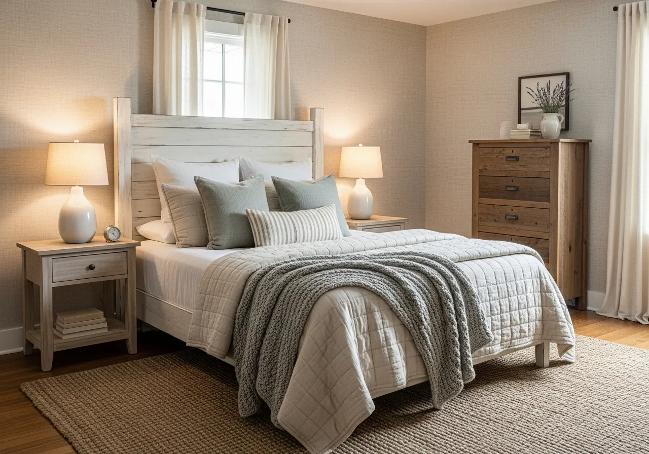 Linen-texture farmhouse wallpaper ideas for soft neutral walls