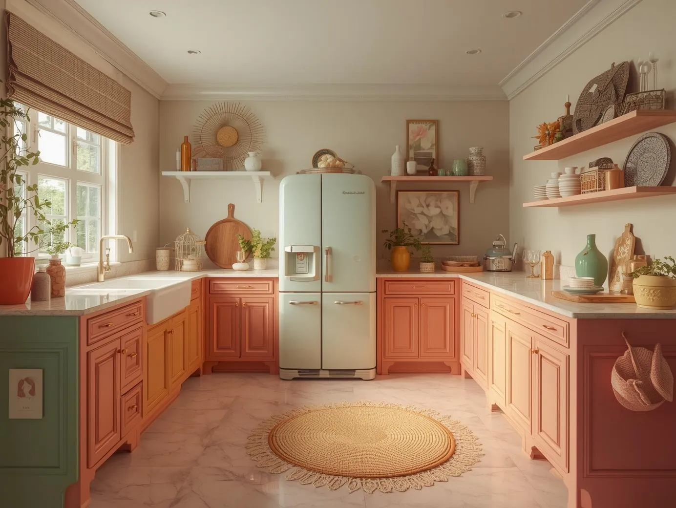  A colorful appliance used as decor in maximalist kitchen ideas