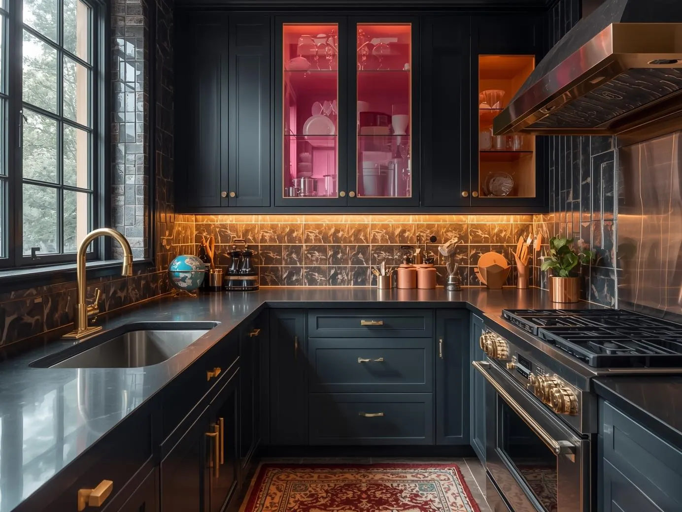 : A kitchen using mixed metals inspired by maximalist kitchen ideas
