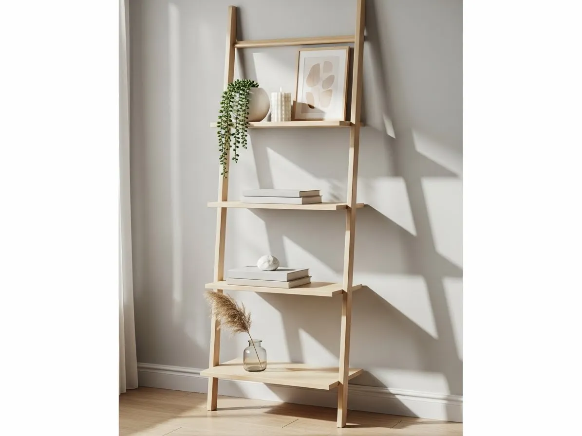 Minimalist ladder shelf decor ideas for modern homes