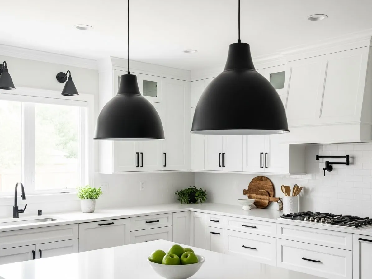 Modern kitchen with black accents and contrast for amazing kitchen interior ideas