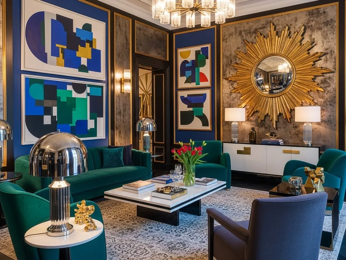 Neo deco art and accessories with bold decorative elements