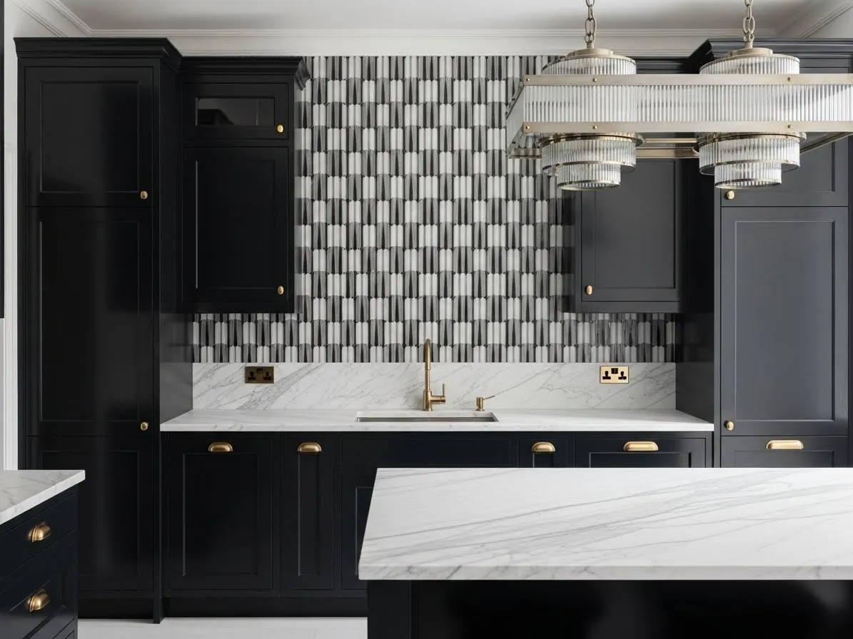 Neo deco kitchen with modern Art Deco elements and luxury finishes