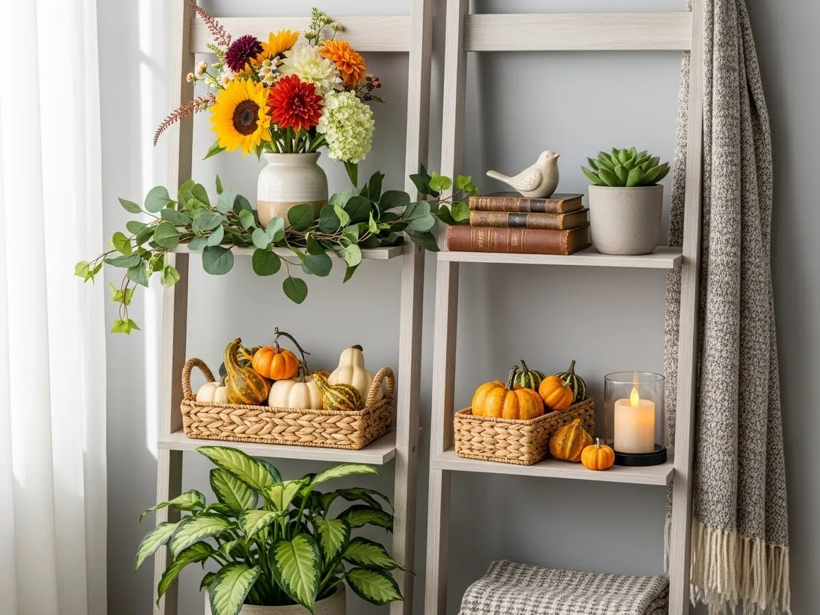 : Seasonal ladder shelf decor ideas for year-round styling