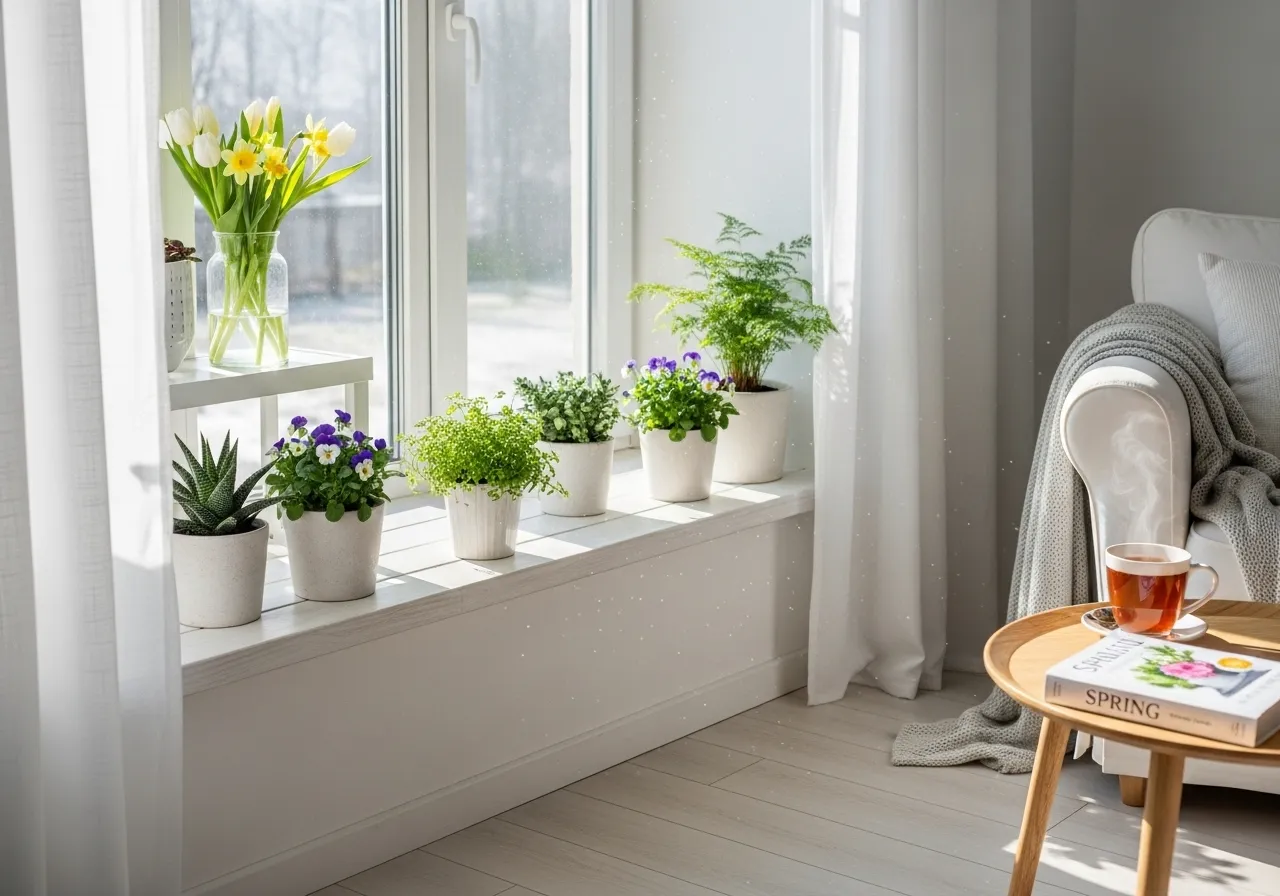 Small indoor plants bringing spring freshness into the home