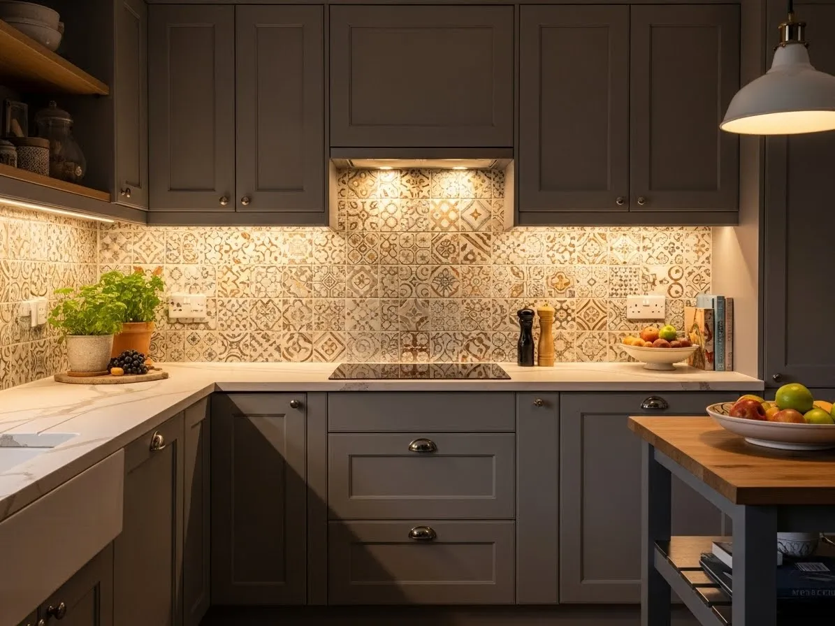 Textured kitchen backsplash tile idea for amazing kitchen interior ideas