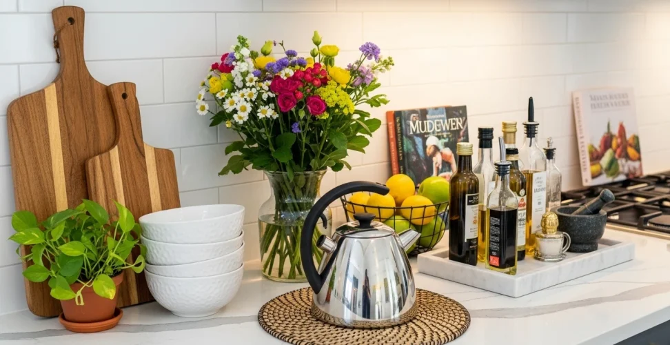 kitchen counter styling