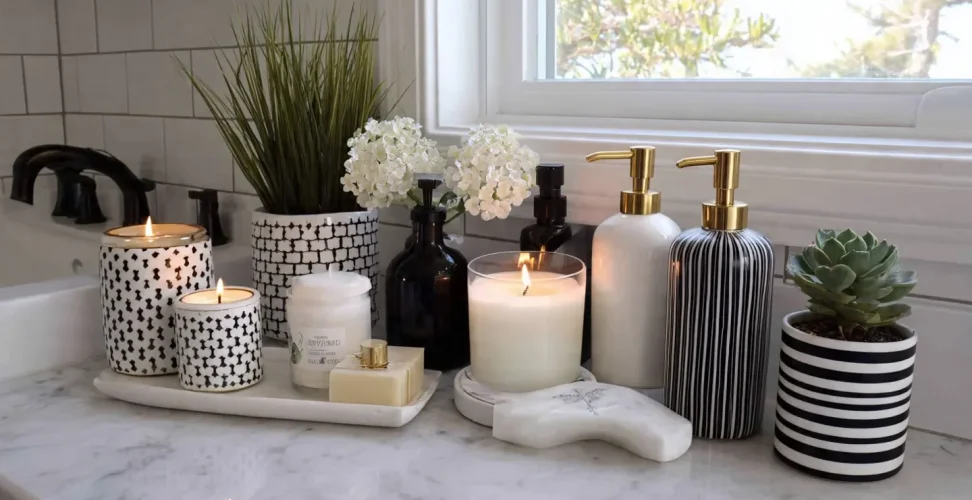 bathroom counter decor